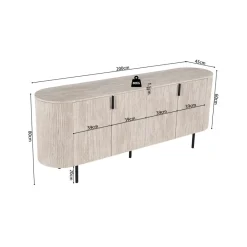Ygo Dressoir PORTO B200 Travertijnlook| Dressoirs