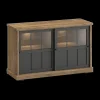 Ygo Dressoir TOLUCA Old teak/Zwart met Glas B144| Dressoirs
