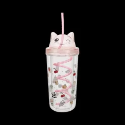 Ygo Drinkbeker KAWAII Kat 40cl M/Rietje Roze Ass.| Servies