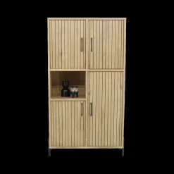 Ygo Eetkamer JAKARTA: Dressoir + Barkast + Tafel 225x100 + 4x stoelen ALICIA Touch Pearl| Woon- En Eetkamers