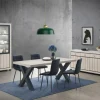 Ygo Eetkamer JASMUND: Dressoir + Glaskast B132,5 + Eettafel 190x95 + 4x Stoelen Dodge| Woon- En Eetkamers