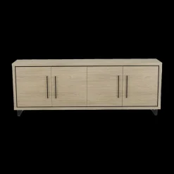 Ygo Eetkamer LATINA: Dressoir + Glaskast + Eettafel 220x120 + 4x Stoelen CLAUDIA Chicago Truffle| Woon- En Eetkamers