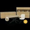Ygo Eetkamer MADONNA: Dressoir MADONNA B240 + Wandkast MADONNA B180 + Eettafel STOZY 220/280x100 + 4x Stoel ALECIO Touch Pearl| Woon- En Eetkamers