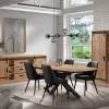 Ygo Eetkamer VERDUN: Dressoir + Combikast + Tafel Ovaal 200x100 + 4 stoelen LISSONI PU Zwart| Woon- En Eetkamers