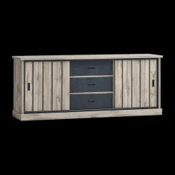 Ygo Eetkamer VIENNA: Dressoir + Glaskast B238 + Tafel 190x95 + 4x Stoel DIEGO Bruin| Woon- En Eetkamers