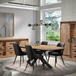 Ygo Eettafel ARTEGO Ovaal 200x100 Sterpoot Scarlet Oak| Eettafels