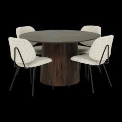 Ygo Eettafel DOMINGO Mango Donkerbruin Ø130| Eettafels