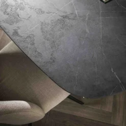 Ygo Eettafel ENRICO Marmerlook Zwart 180x90| Eettafels