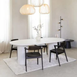Ygo Eettafel ITHAKA Ovaal 220x110 Microcement Kolompoot| Eettafels