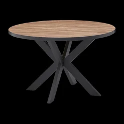 Ygo Eettafel LUCIEN Ø120 Industrial Oak/Rand Zwart| Eettafels