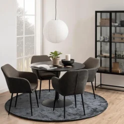 Ygo Eettafel LUTOR Ash Black Fineer Ø110cm| Eettafels