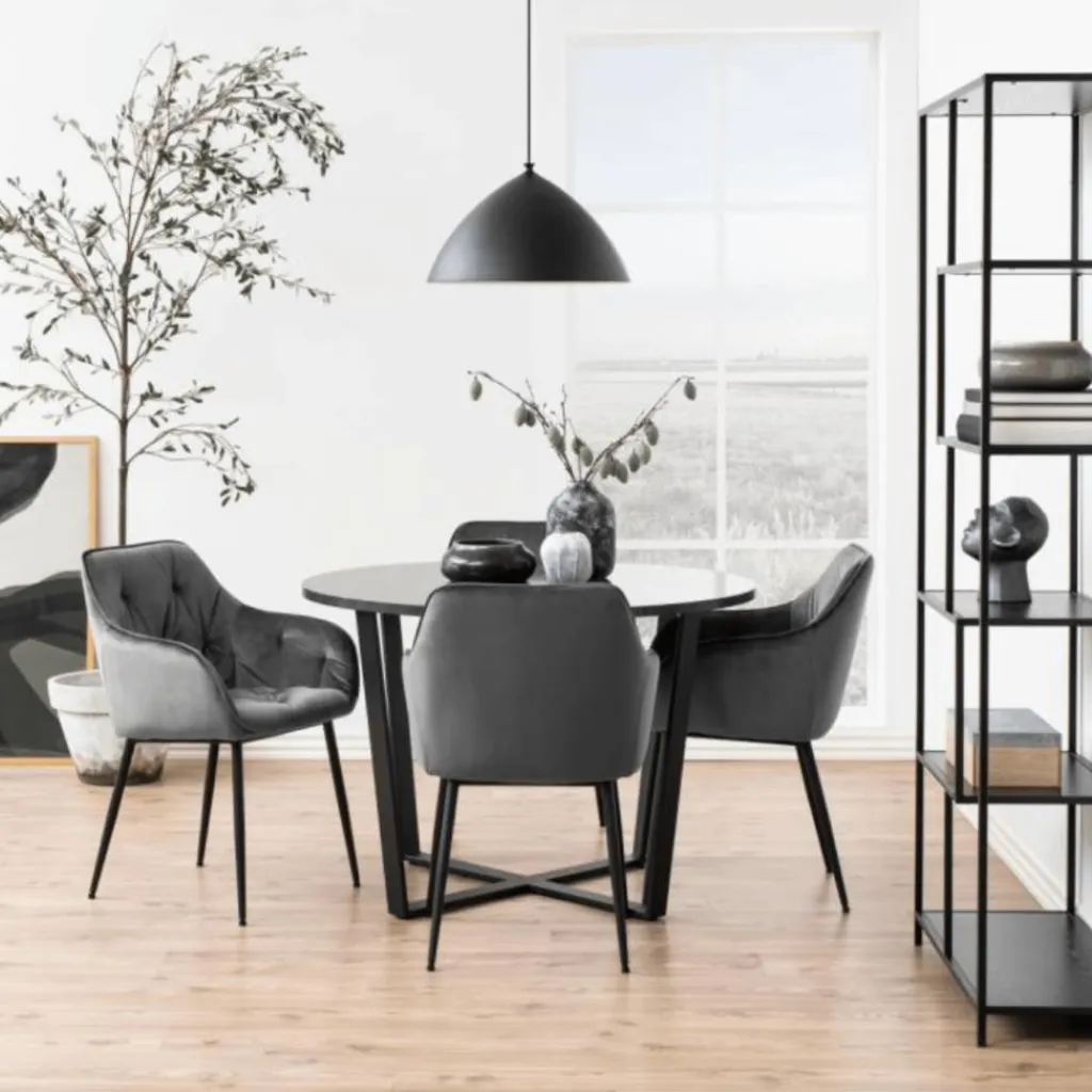 Ygo Eettafel MAITE Marble Black Ø110cm| Eettafels