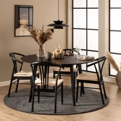 Ygo Eettafel MARIS Zwart Eikfineer Ø140cm| Eettafels