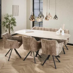 Ygo Eettafel SANCHO Keramiek Travertin 215x105| Eettafels
