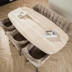 Ygo Eettafel SANCHO Keramiek Travertin 215x105| Eettafels