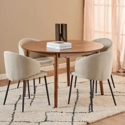 Ygo Eettafel Verlengbaar VEZNA Ø115/154 Walnootfineer| Eettafels
