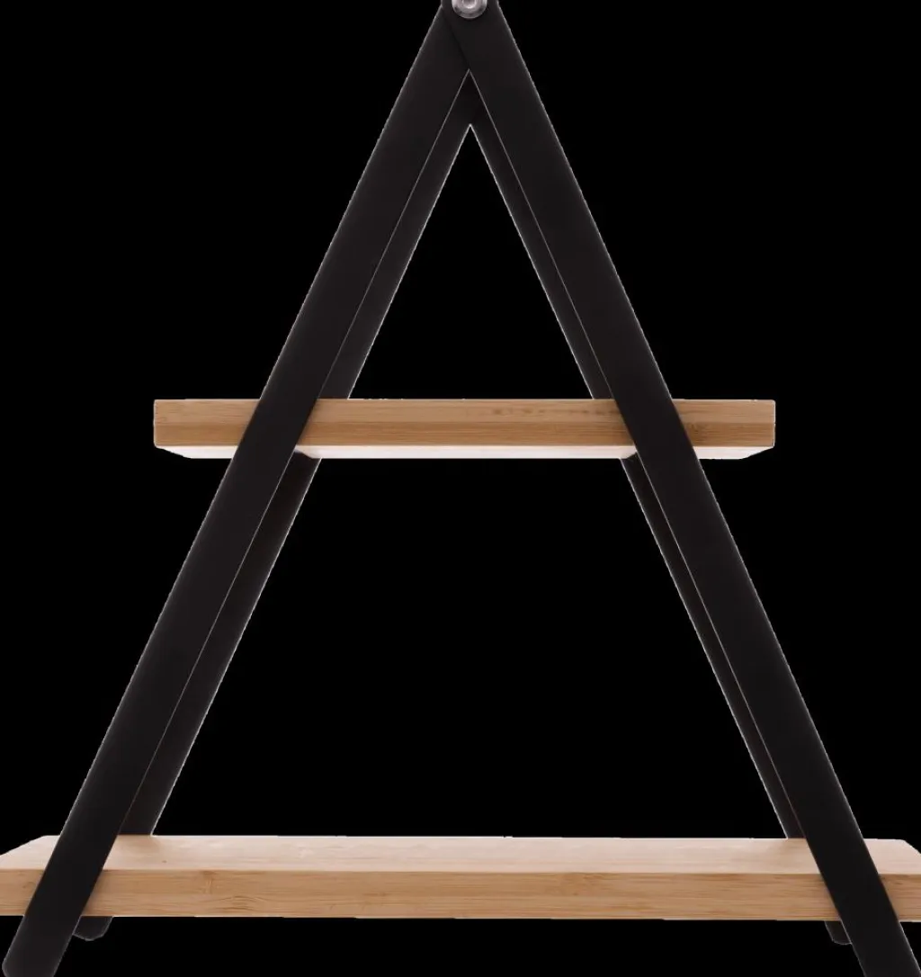 Ygo Etagère APRIX 2Niv. Met. Zwart/Bamboe| Tafelaccessoires|Servies
