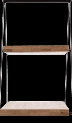 Ygo Etagère APRIX 2Niv. Met. Zwart/Bamboe| Tafelaccessoires|Servies