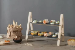 Ygo Etagère ARDOISE 2Niv. Leisteen/Bamboe| Tafelaccessoires|Servies