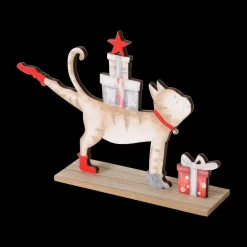 Ygo Fig. MITZI Kat Hout Multi Ass.| Kerst