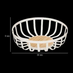 Ygo Fruitschaal WHITEWOOD Rond Metaal Wit| Servies|Tafelaccessoires