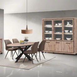 Ygo Glaskast DELPHINE 3D/Glas - 3D (incl. LED) B191| Vitrinekasten