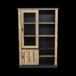 Ygo Glaskast KAMIEL Industrial Oak| Vitrinekasten