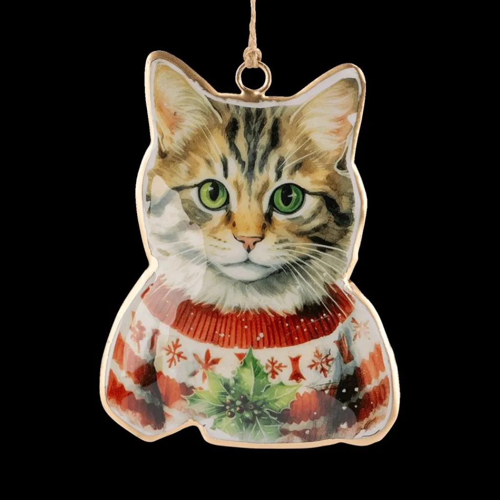 Ygo Hanger VINTAGE SANTA Kat Met. Multi| Kerst