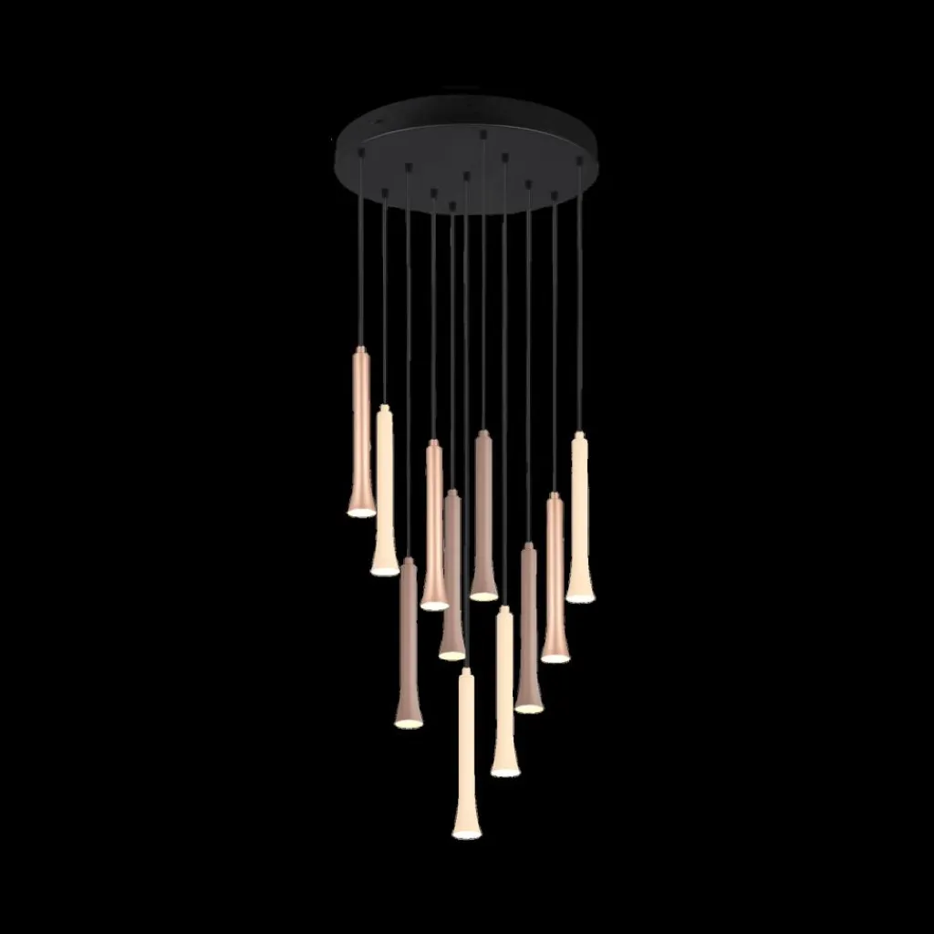 Ygo Hanglamp FIATO Rond 11Del. Taupe/Coffee| Hanglampen
