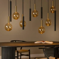 Ygo Hanglamp JOSIANE 12Del. Zwart/Amber| Hanglampen