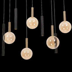 Ygo Hanglamp JOSIANE 12Del. Zwart/Amber| Hanglampen
