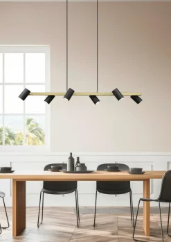 Ygo Hanglamp MARLEY 6-Delig Metaal Zwart/Goud| Hanglampen