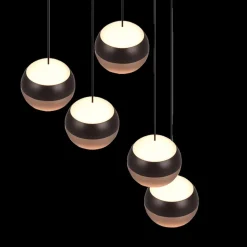 Ygo Hanglamp ORBIT 5Del. Rond Zwart/Coffee| Hanglampen