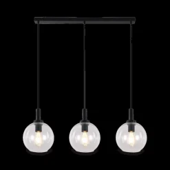 Ygo Hanglamp OSIRA 3Del. Zwart/Glas Helder| Hanglampen