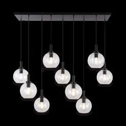 Ygo Hanglamp OSIRA 9Del. Zwart/Glas Helder| Hanglampen