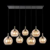 Ygo Hanglamp OSIRA 7Del. Zwart/Glas Amber| Hanglampen