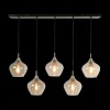 Ygo Hanglamp RAKEL 5Del. Ant. Brons/Glas Smoke| Hanglampen