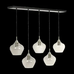 Ygo Hanglamp RAKEL 5Del. Ant. Brons/Glas Smoke| Hanglampen