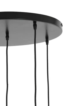 Ygo Hanglamp RAKEL 5Del. Rnd Ant. Brons/Glas Smoke| Hanglampen