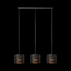 Ygo Hanglamp ROSAS 3Del. Lang Zwart/Goud| Hanglampen