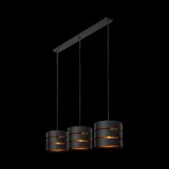 Ygo Hanglamp ROSAS 3Del. Lang Zwart/Goud| Hanglampen