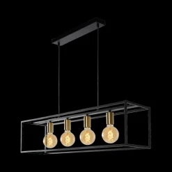 Ygo Hanglamp RUBEN 4-delig Zwart/Goud| Hanglampen