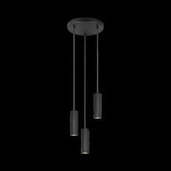 Ygo Hanglamp SOKA 3Del. Metaal Zwart| Hanglampen