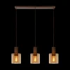 Ygo Hanglamp TOLEDO 3Del. Koper/Glas Amber| Hanglampen