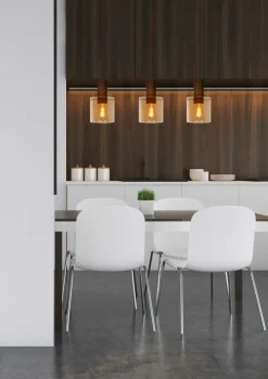 Ygo Hanglamp TOLEDO 3Del. Koper/Glas Amber| Hanglampen