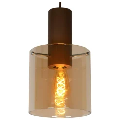 Ygo Hanglamp TOLEDO 1Del. Koper/Glas Amber| Hanglampen