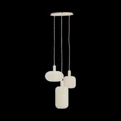 Ygo Hanglamp TUFIA 3Del Rond Linnen Crème| Hanglampen