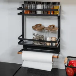 Ygo Hangrek/Keukenrolhouder KARAS Metaal Zwart| Keukenaccessoires