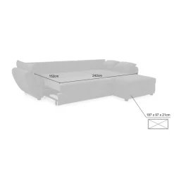 Ygo Hoeksalon CADIZ Longchair Rechts Beige| Hoeksalons