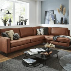 Ygo Hoeksalon VIDA Hoek Rechts Cognac| Hoeksalons